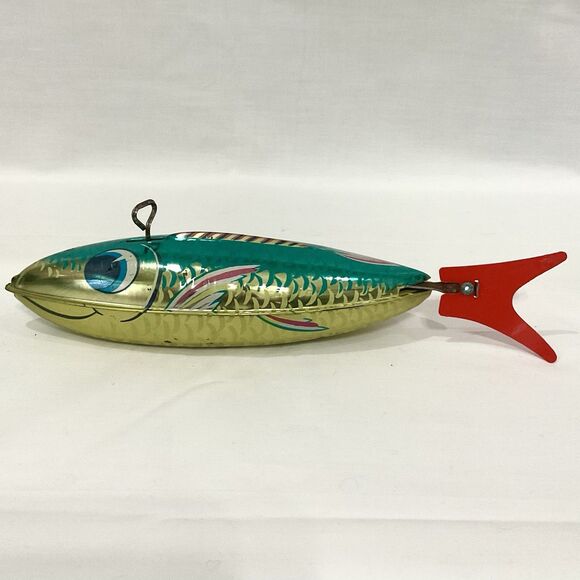 Vintage 1950’s Chein Tin Wind Up Mechanical Fish Toy Works - Picture 1 of 16
